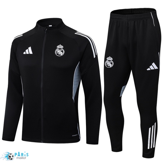 Flocage Veste Survetement Real Madrid Noir/Blanc 2025/26