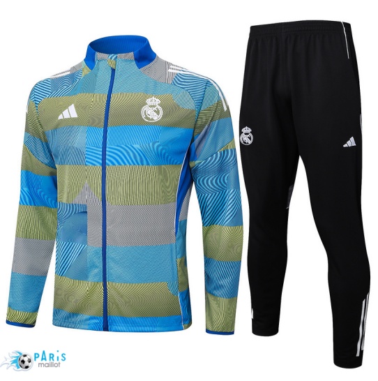 Achat Veste Survetement Real Madrid Bleu/Vert/Noir 2025/26