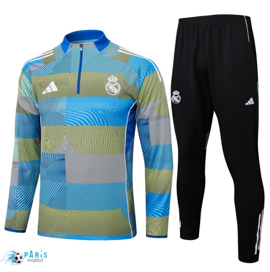 Acheter Survetement Real Madrid Bleu/Vert/Noir/Blanc 2025/26