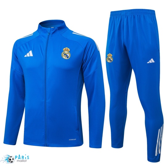 Nouveau Veste Survetement Real Madrid Bleu/Blanc 2025/26