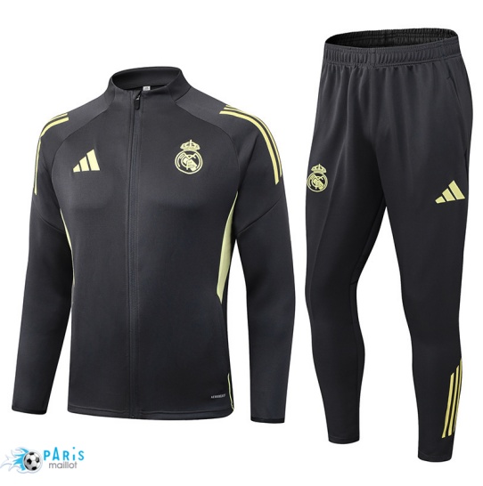 Nouveau Veste Survetement Real Madrid Gris foncé/Jaune 2025/26