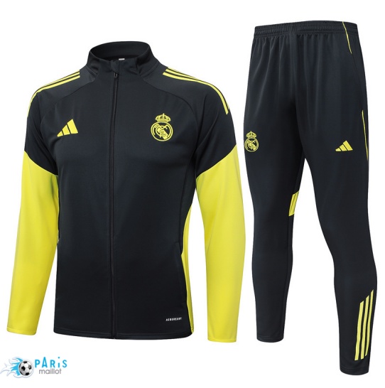 Créer Veste Survetement Real Madrid Gris foncé/Jaune 2025/26