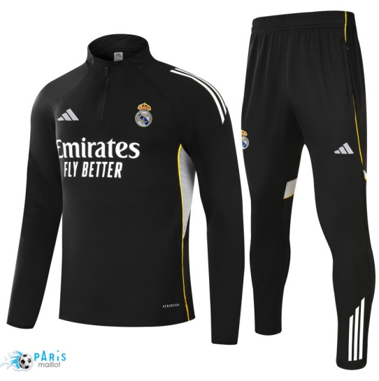 Créer Survetement Real Madrid Noir/Blanc/Jaune 2025/26