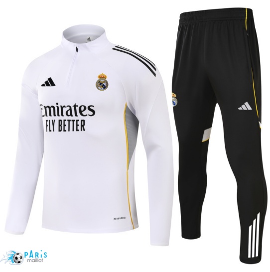 Flocage Survetement Real Madrid Noir/Blanc/Jaune/Blanc/Noir 2025/26