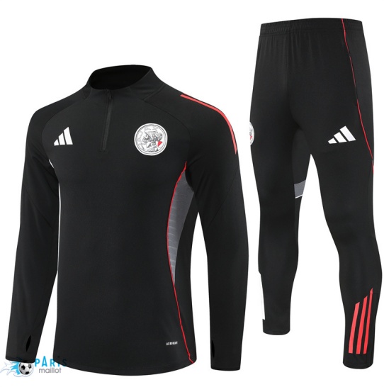 Achat Survetement Ajax Enfant Noir/Rouge/Blanc/Gris 2025/26