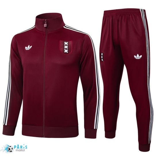 Nouveau Veste Survetement Ajax Enfant Rouge/Blanc 2025/26