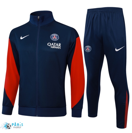 Marque Veste Survetement PSG Enfant Bleu Marine/Rouge 2025/26