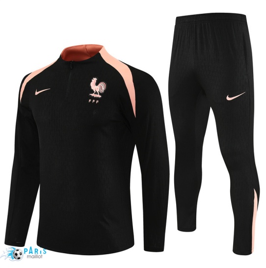 Flocage Survetement France Enfant Player Noir/Rose 2025/26