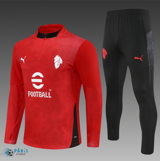 Soldes Survetement AC Milan Enfant Rouge/Noir 2025/26