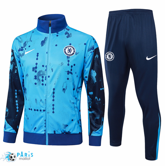 Soldes Veste Survetement Chelsea Enfant bleu 2025/26