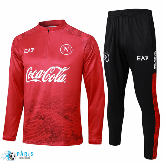 Soldes Survetement Naples Enfant rouge 2025/26