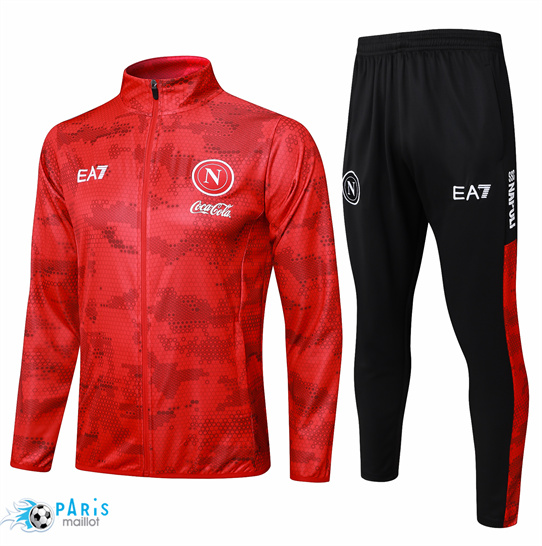Nouveau Veste Survetement Naples Enfant rouge 2025/26