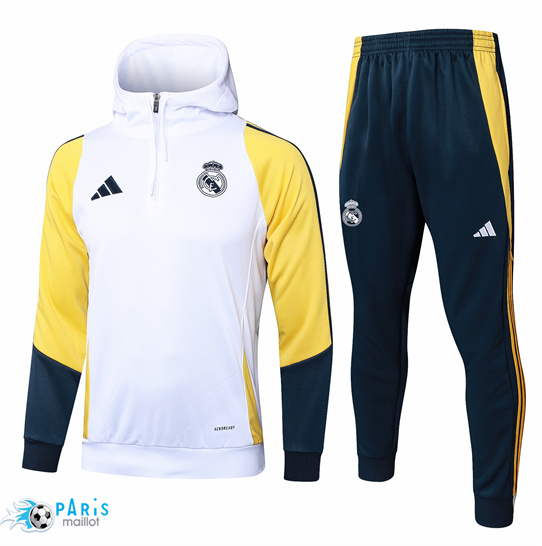 Flocage Survetement Sweatshirt à capuche Real Madrid Enfant Blanc 2025/26
