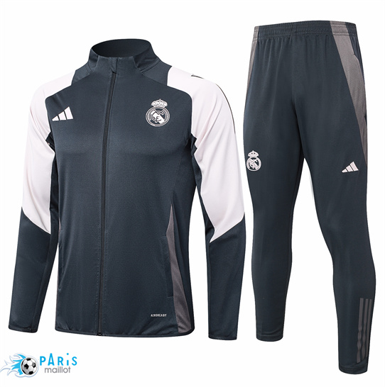 Soldes Veste Survetement Real Madrid Enfant gris 2025/26