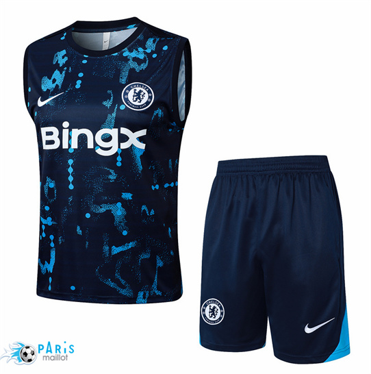 Acheter Maillot Training Foot Chelsea Debardeur + Short bleu royal 2025/26