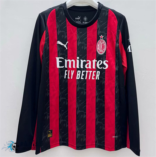 Maillotparis Achat Maillot Foot AC Milan Domicile Manche Longue 2025/26