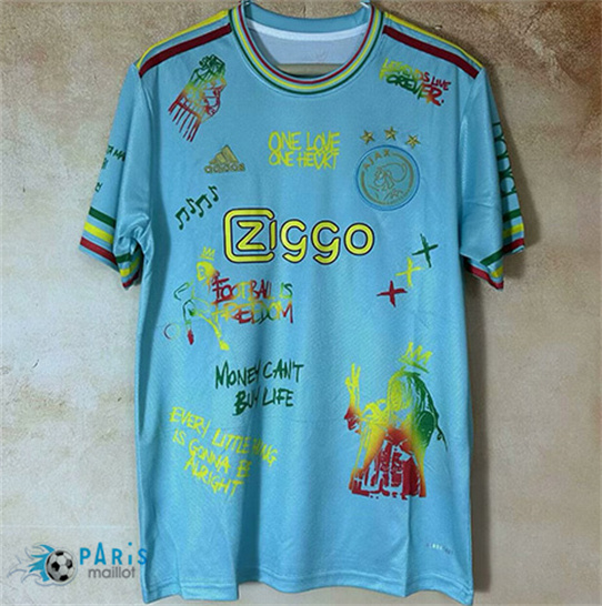 Maillotparis Créer Maillot Foot Ajax light Bleu graffiti board 2025/26
