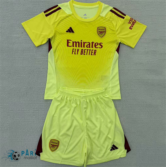 Maillotparis Soldes Maillot Foot Arsenal Enfant Gardien De But Jaune 2025/26