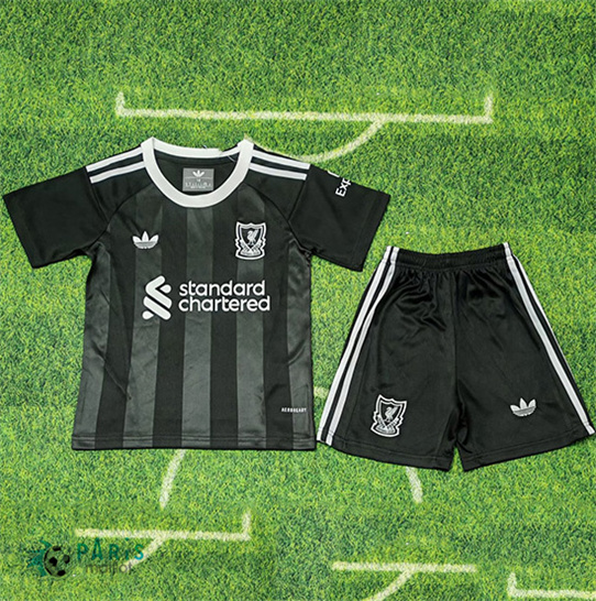 Maillotparis Nouveau Maillot Foot Liverpool Enfant Gardien De But noir 2025/26