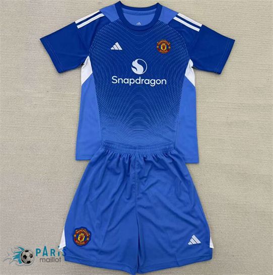Maillotparis Flocage Maillot Foot Manchester United Enfant Gardien De But Bleu 2025/26