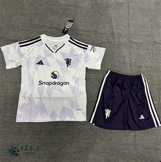 Maillotparis Flocage Maillot Foot Manchester United Enfant Blanc 2025/26