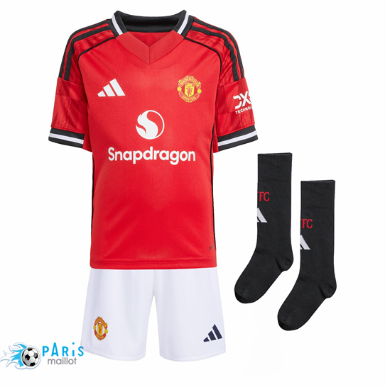 Maillotparis Prix Maillot Foot Manchester United Enfant Domicile Rouge 2025/26