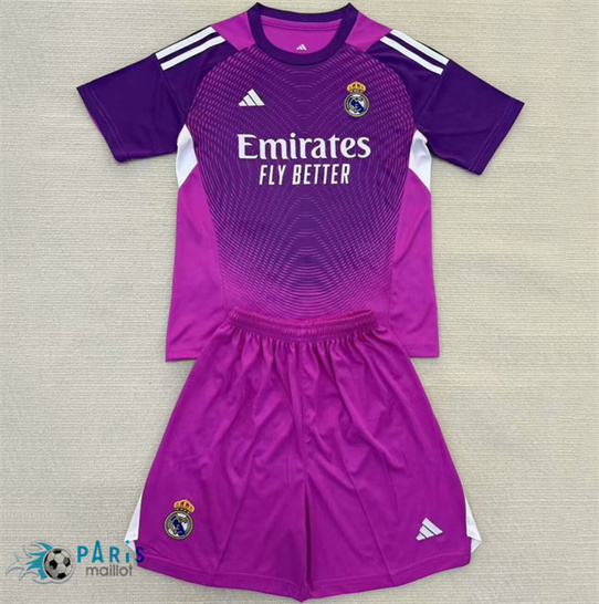 Maillotparis Nouveau Maillot Foot Real Madrid Enfant Gardien De But Violet 2025/26