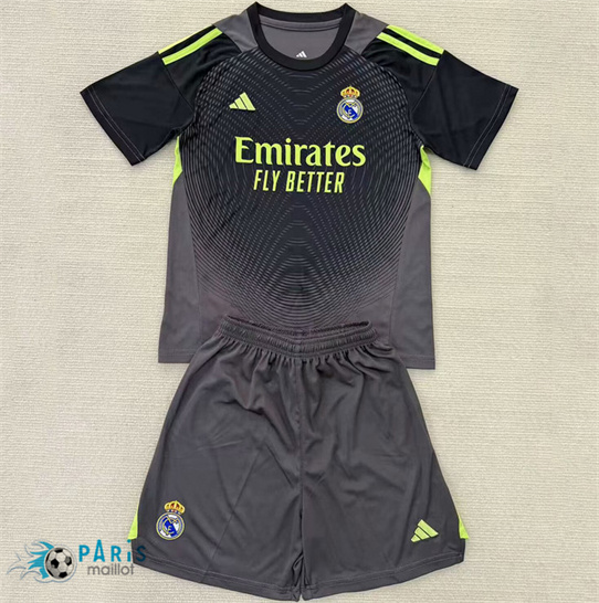 Maillotparis Créer Maillot Foot Real Madrid Enfant Gardien De But noir 2025/26