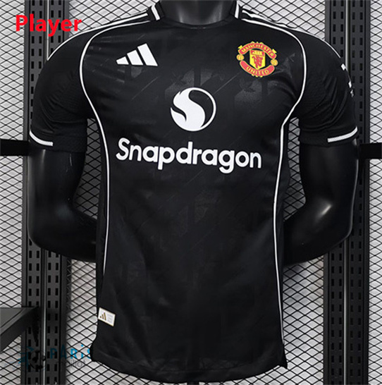 Maillotparis Créer Maillot Foot Manchester United Player Noir 2025/26