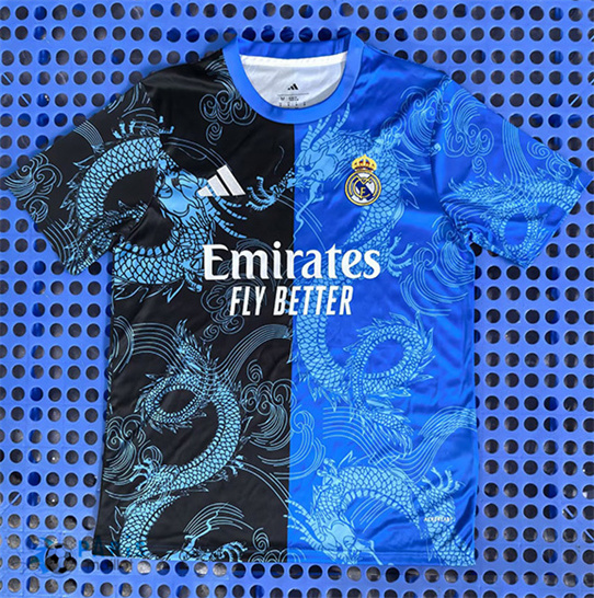 Maillotparis Achat Maillot Foot Real Madrid Training dragon Bleu 2025/26
