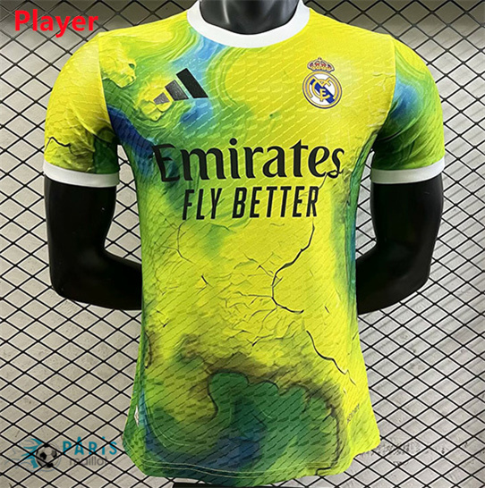 Maillotparis Soldes Maillot Foot Real Madrid Player Training Jaune/Vert 2025/26