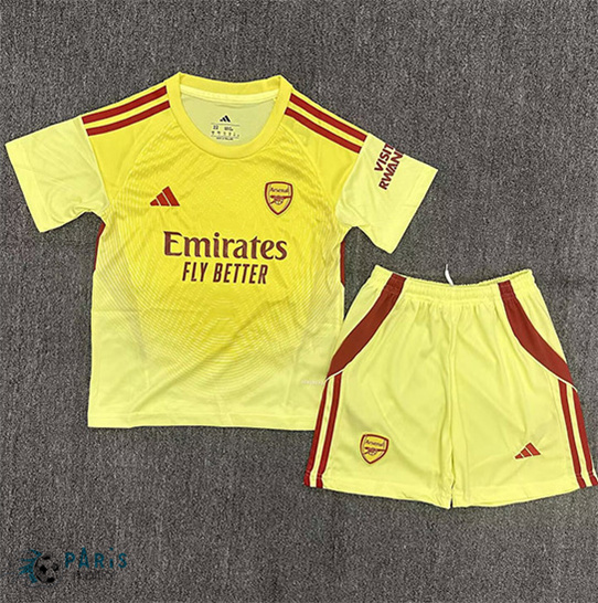Prix Maillot Foot Arsenal Enfant Gardien de but Jaune 2025/26