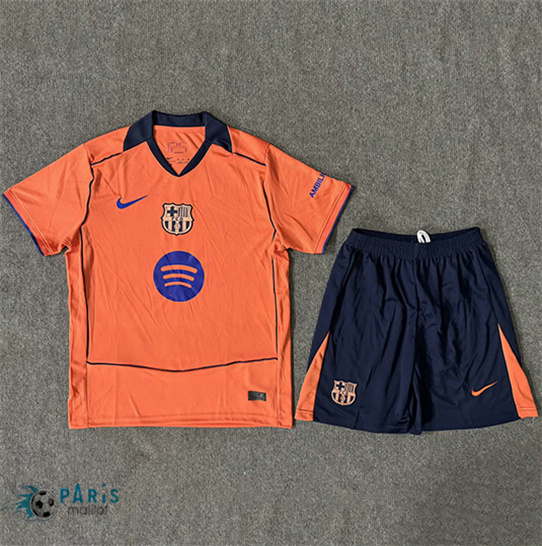 Soldes Maillot Foot Barcelone Enfant orange 2025/26