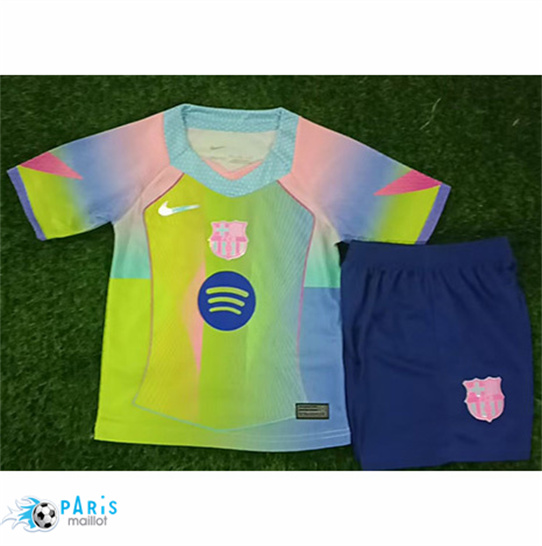 Prix Maillot Foot Barcelone Enfant Vert Fluorescent 2025/26