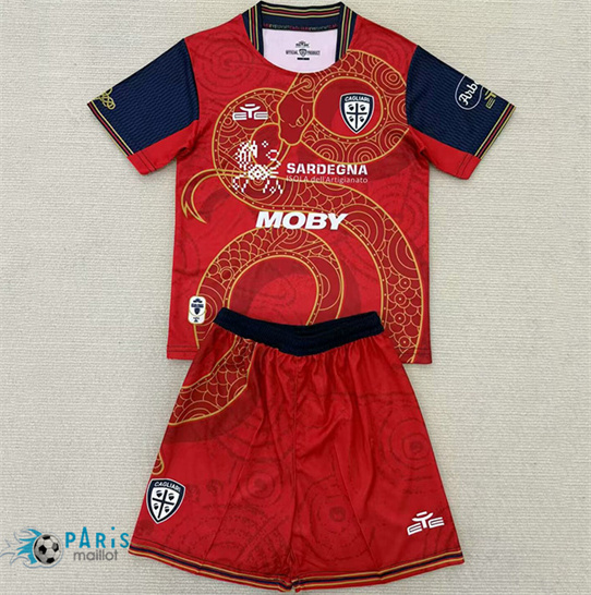 Soldes Maillot Foot Cagliari Enfant Spécial 2025/26