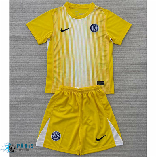 Nouveau Maillot Foot Chelsea Enfant Gardien de but Jaune 2025/26