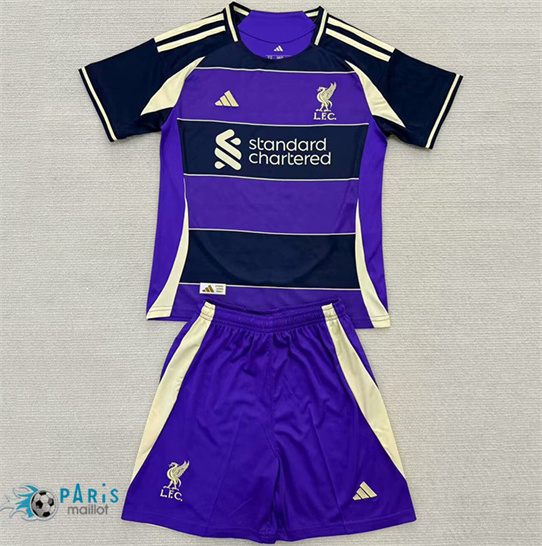 Flocage Maillot Foot Liverpool Enfant Pourpre 2025/26