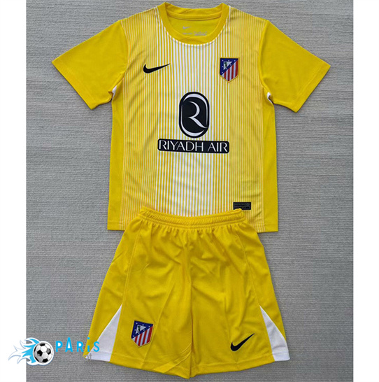 Maillot Foot Atletico Madrid Enfant Gardien De But Jaune 2025/26