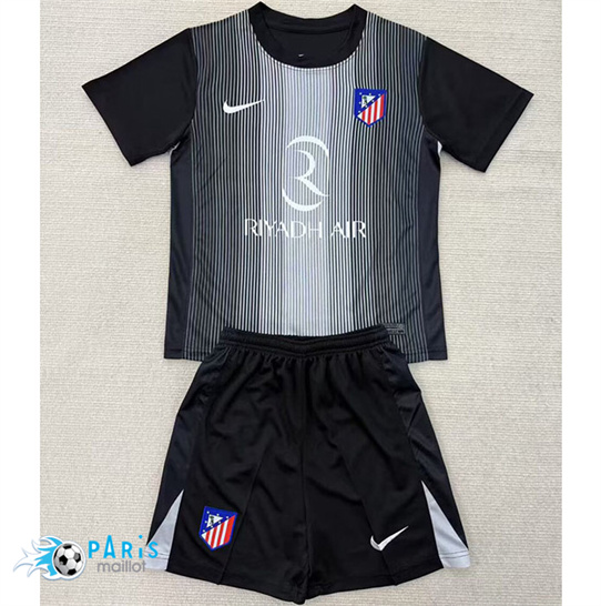 Maillot Foot Atletico Madrid Enfant Gardien De But Noir 2025/26