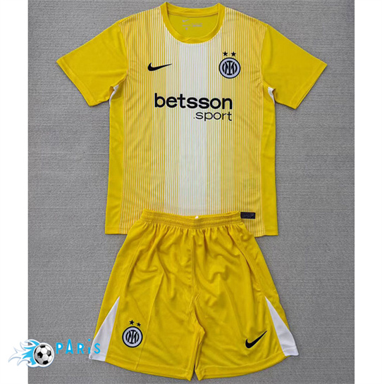 Maillot Foot Inter Milan Enfant Gardien De But Jaune 2025/26
