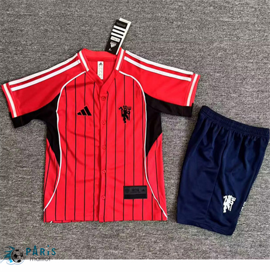 Maillot Foot Manchester United Enfant base-ball Rouge 2025/26