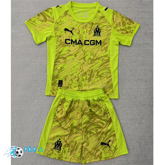 Maillot Foot Marseille Enfant Gardien de but Vert 2025/26