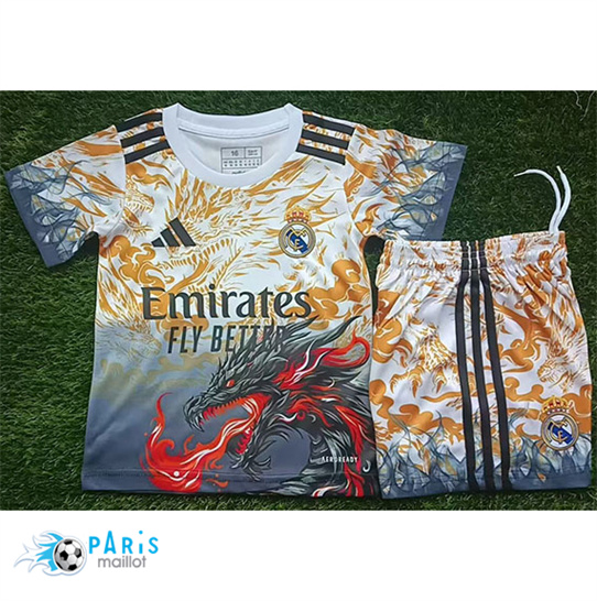 Maillot Foot Real Madrid Enfant Noir Dragons 2025/26