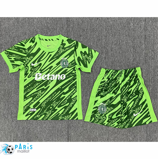 Maillot Foot Sporting CP Enfant Gardien De But Vert 2025/26