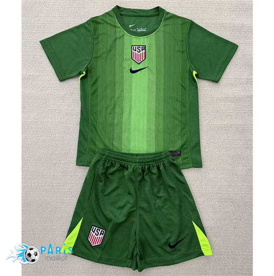 Maillot Foot États-Unis Enfant Gardien De But Vert 2025/26