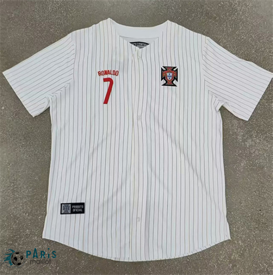 Maillot Foot Portugal Blanc base-ball 2025/26