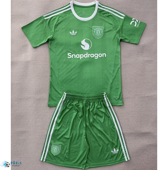 Maillot Foot Manchester United Gardien de but Enfant Vert 2025/26
