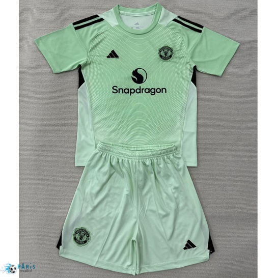 Maillot Foot Manchester United Enfant Gardien de but Vert 2025/26